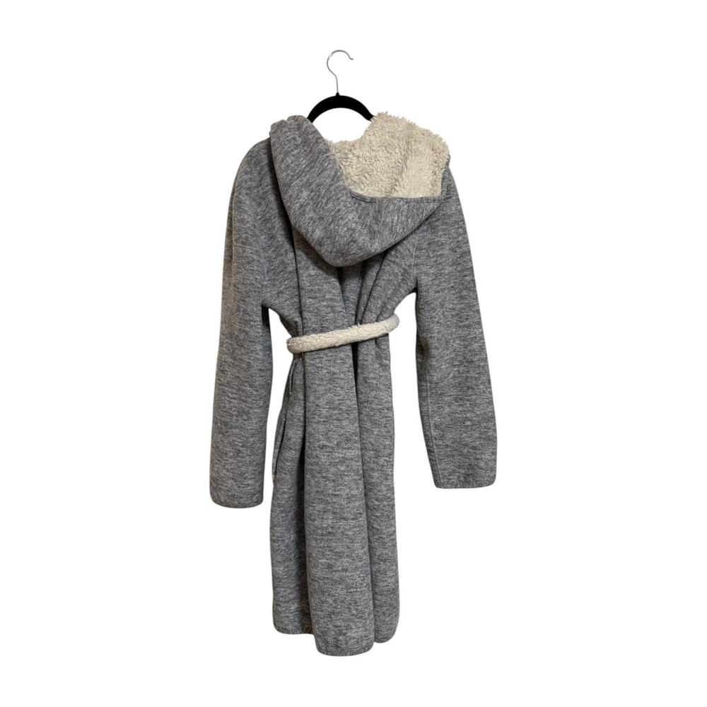 Women's Large Grey UGG Robe Fleece Warm & Cozy Hooded Sherpa Lined - Picture 3 of 3